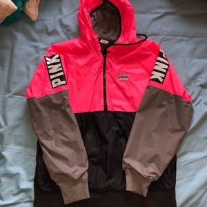 VS Pink raincoat- half zip